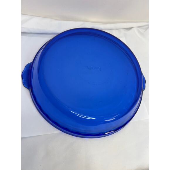 Vintage Pyrex Original Cobalt Blue Fluted Pie Baking Plate 229 9.5” Glass Dish - Picture 5 of 9